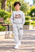Boys Woo Hey Graphic Winter Tracksuit – Light Grey