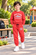 Boys High Peaks Mountain Winter Tracksuit – Red