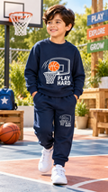 Play Hard Basketball Boys Navy Blue Tracksuit – 2 Piece Set