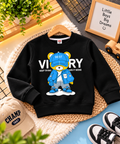 Victory Bear Graphic Sweatshirt for Kids – Black