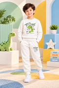 Boys Dino Travel Graphic Winter Tracksuit – Off White