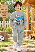 Airplane Print Boys Grey Tracksuit – 2 Piece Set