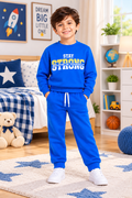 Boys Stay Strong Graphic Winter Tracksuit – Royal Blue