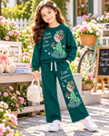 Girls Little Dreams Big Heart Sweatshirt & Trouser Set – Emerald Green
