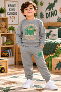 Little Grower Club Kids Winter Sweatshirt & Trouser Set – Grey