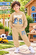 Bluey Cartoon Boys Tracksuit – Beige